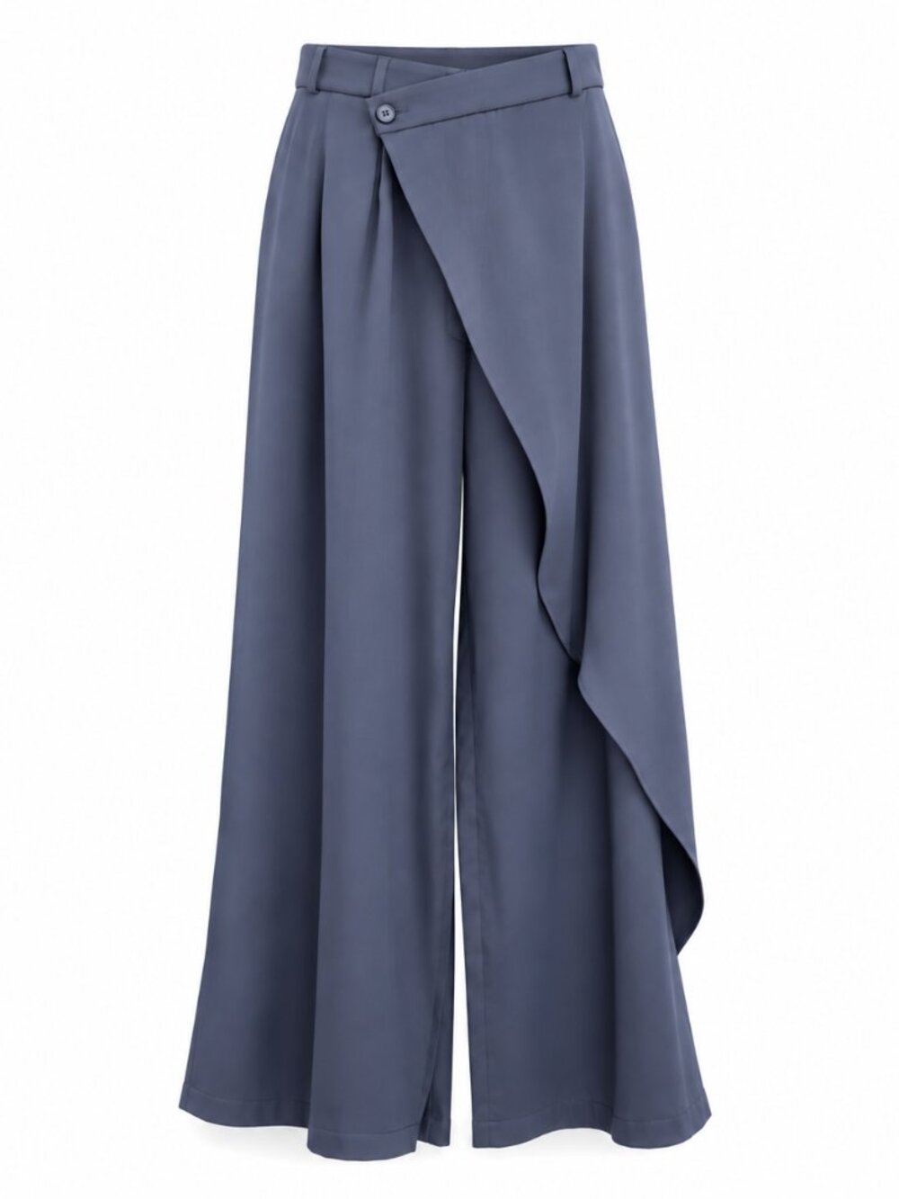 Navy Blue Asymmetric Wrap Wide Leg Pants New Size 7